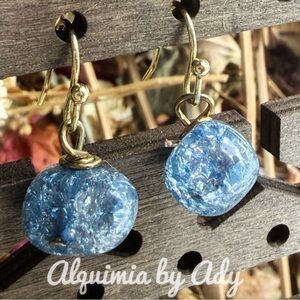 Alquimia Sparkling Blue quartz Gold Earrings